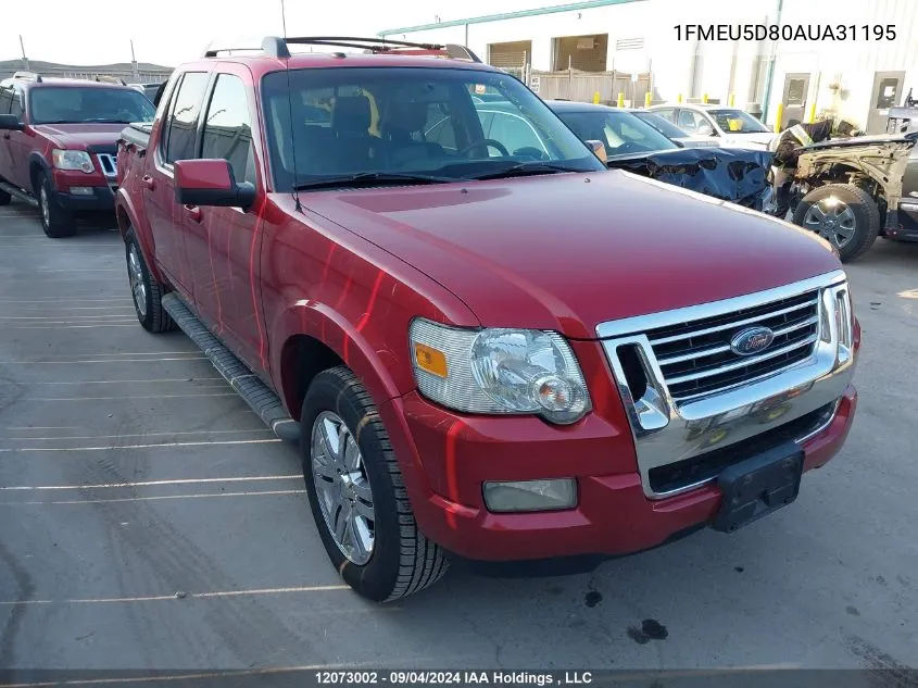 2010 Ford Explorer Sport Trac VIN: 1FMEU5D80AUA31195 Lot: 12073002