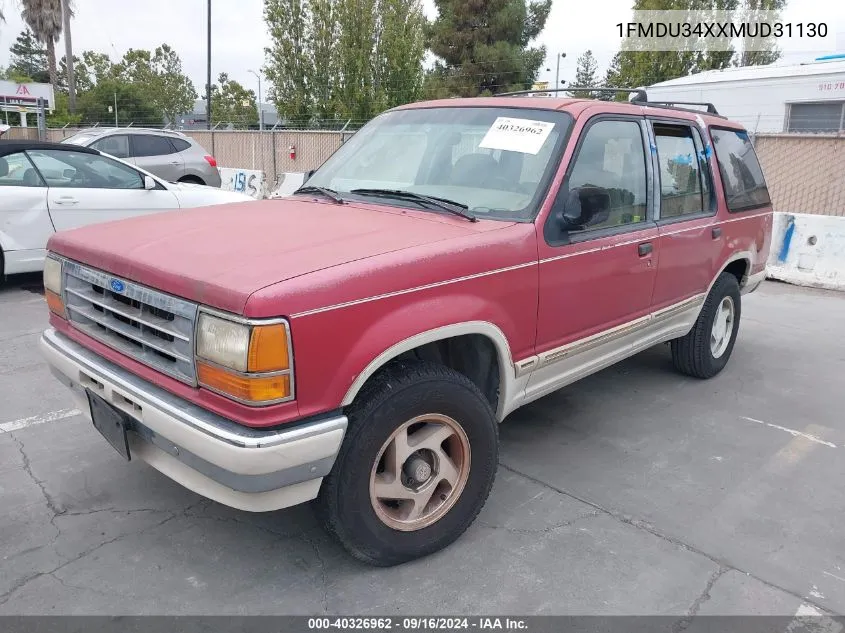 1991 Ford Explorer VIN: 1FMDU34XXMUD31130 Lot: 40326962