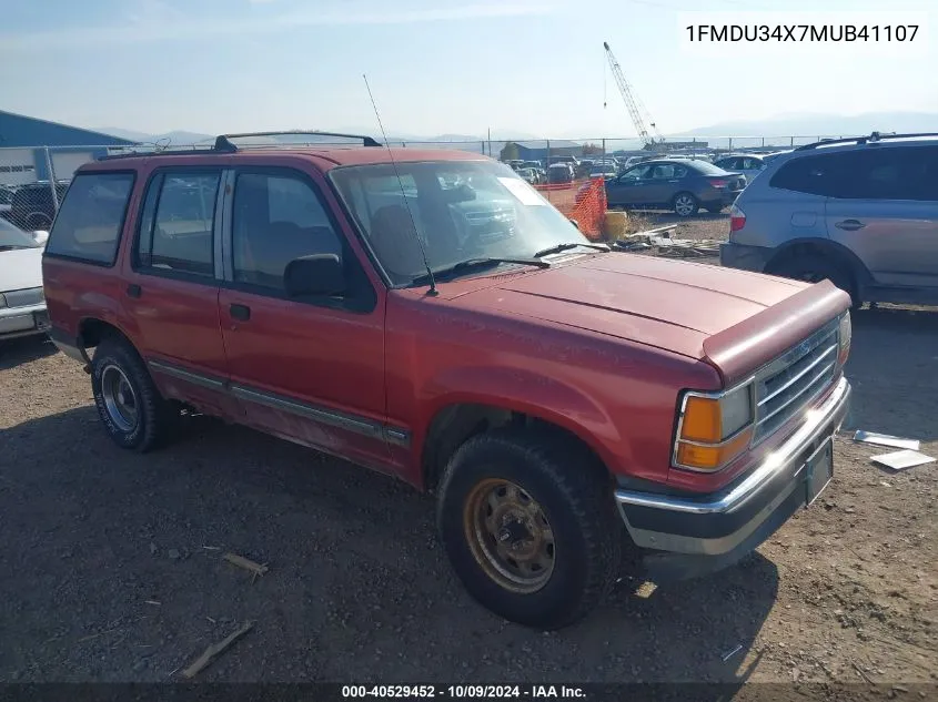 1991 Ford Explorer VIN: 1FMDU34X7MUB41107 Lot: 40529452