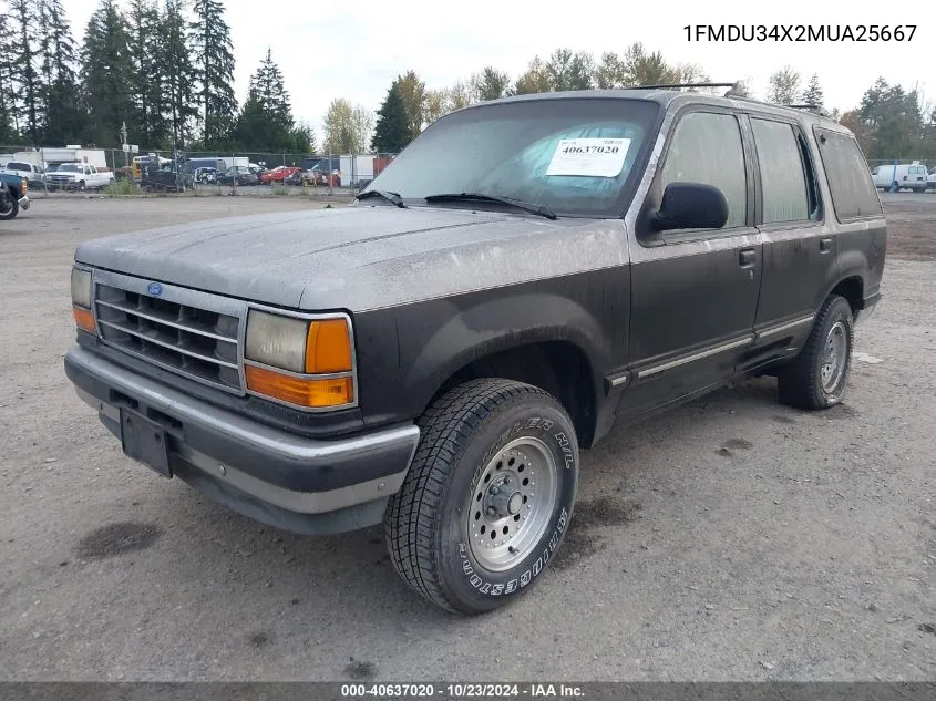 1991 Ford Explorer VIN: 1FMDU34X2MUA25667 Lot: 40637020