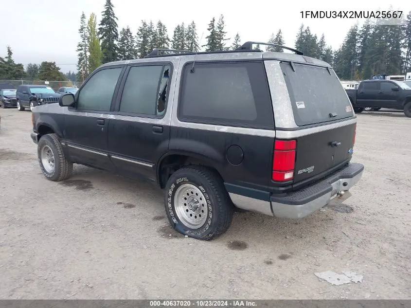 1991 Ford Explorer VIN: 1FMDU34X2MUA25667 Lot: 40637020