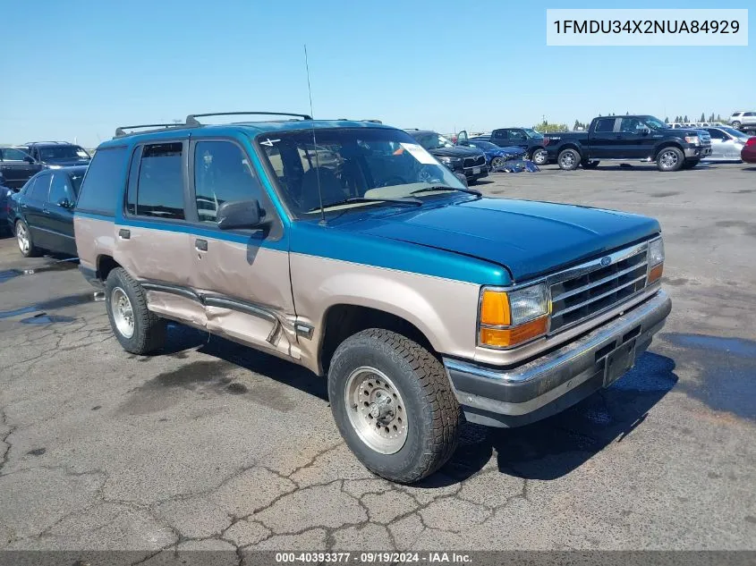 1992 Ford Explorer VIN: 1FMDU34X2NUA84929 Lot: 40393377