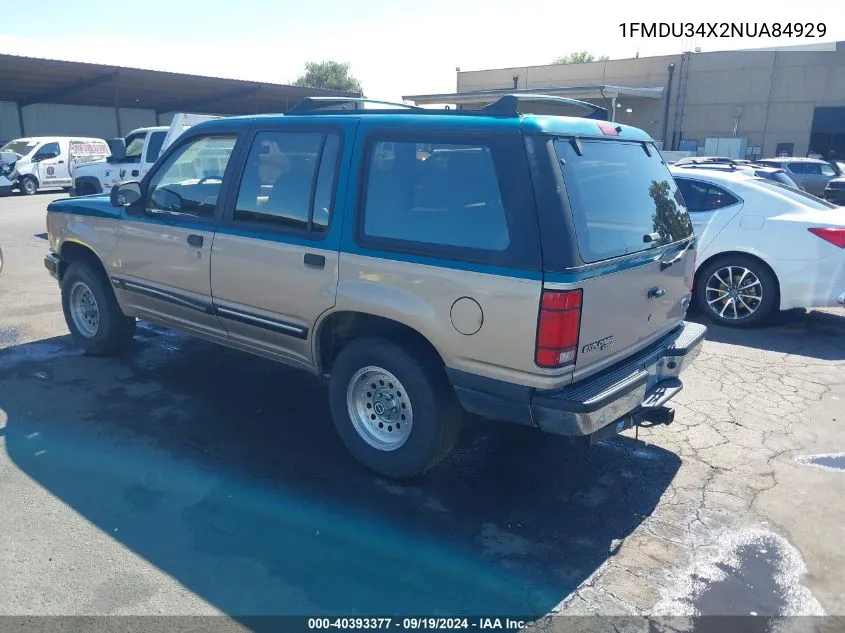 1992 Ford Explorer VIN: 1FMDU34X2NUA84929 Lot: 40393377