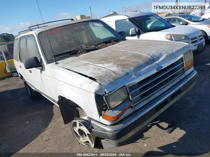 1992 Ford Explorer VIN: 1FMDU34XXNUB22391 Lot: 40423411