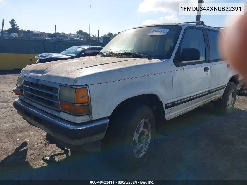 1992 Ford Explorer VIN: 1FMDU34XXNUB22391 Lot: 40423411