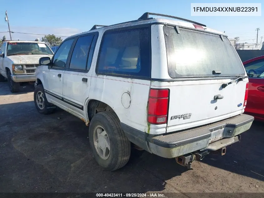 1992 Ford Explorer VIN: 1FMDU34XXNUB22391 Lot: 40423411