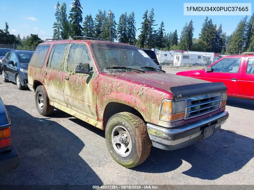 1993 Ford Explorer VIN: 1FMDU34X0PUC37665 Lot: 40317291