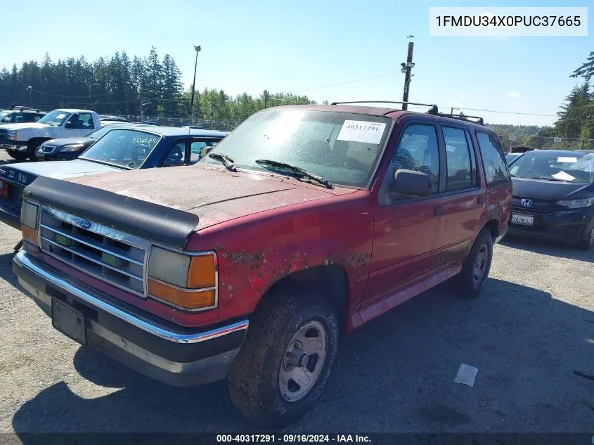 1993 Ford Explorer VIN: 1FMDU34X0PUC37665 Lot: 40317291