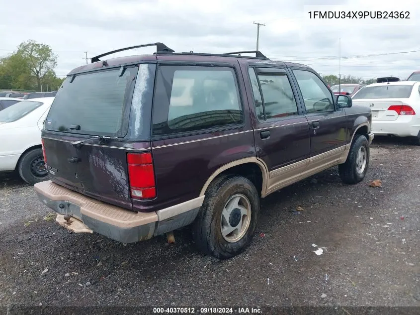 1993 Ford Explorer VIN: 1FMDU34X9PUB24362 Lot: 40370512