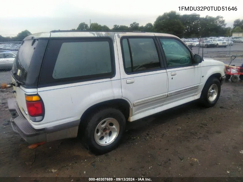 1996 Ford Explorer VIN: 1FMDU32P0TUD51646 Lot: 40307689