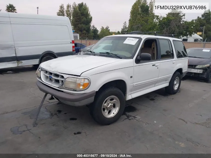 1997 Ford Explorer VIN: 1FMDU32PXVUB76986 Lot: 40315677