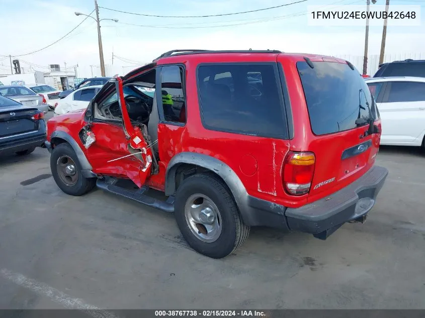 1998 Ford Explorer Sport VIN: 1FMYU24E6WUB42648 Lot: 38767738