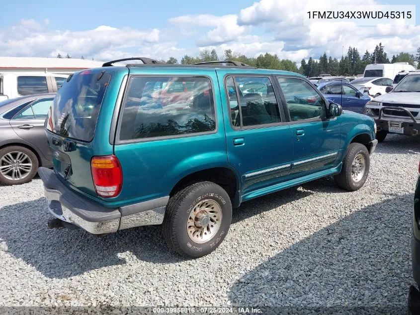 1998 Ford Explorer Eddie Bauer/Limited/Xl/Xlt VIN: 1FMZU34X3WUD45315 Lot: 39955816