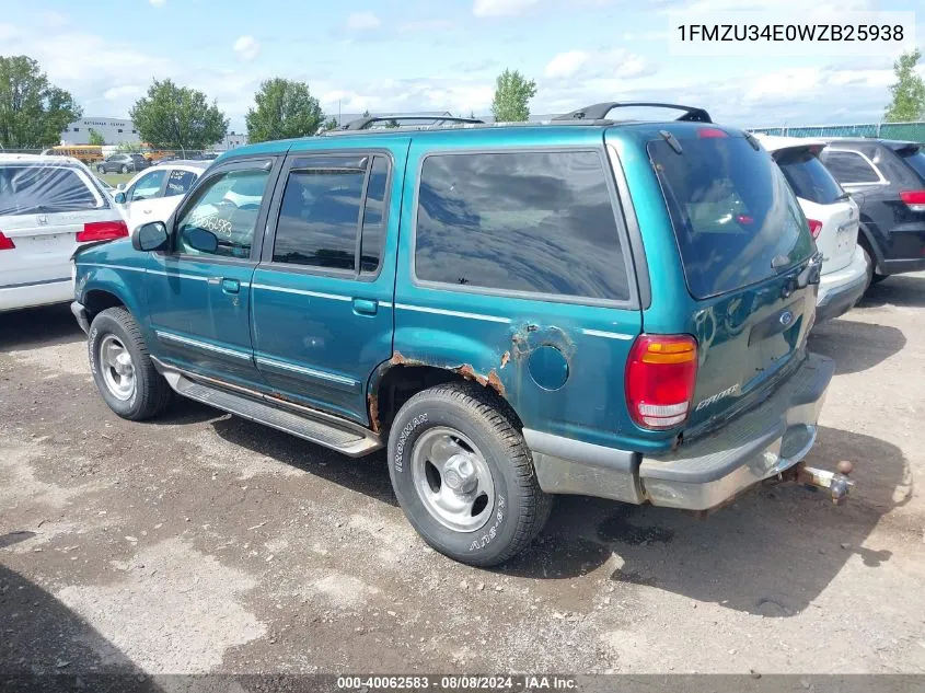 1998 Ford Explorer Eddie Bauer/Limited/Xl/Xlt VIN: 1FMZU34E0WZB25938 Lot: 40062583