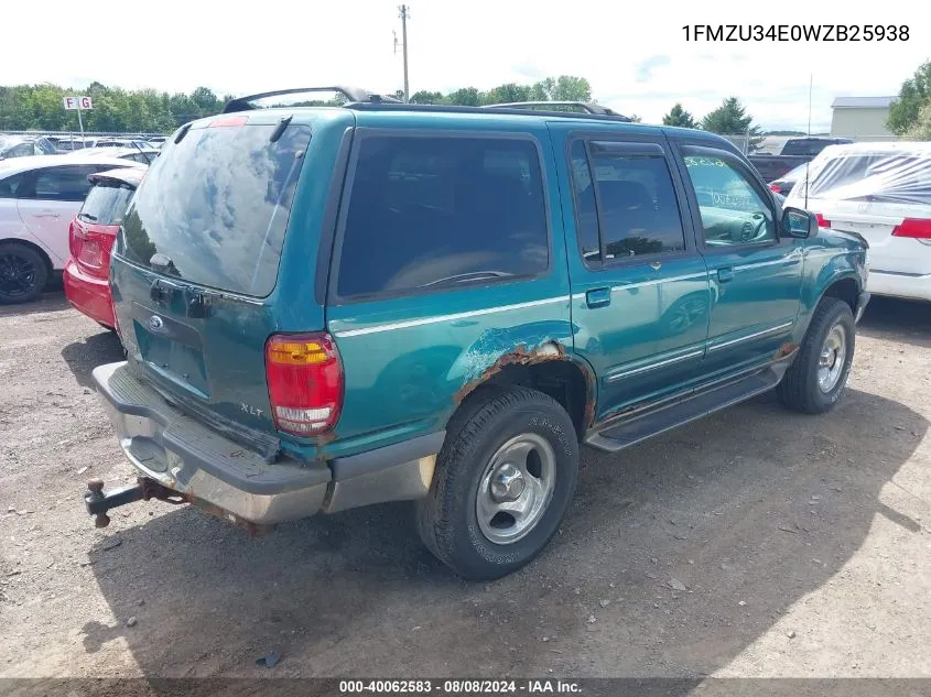 1998 Ford Explorer Eddie Bauer/Limited/Xl/Xlt VIN: 1FMZU34E0WZB25938 Lot: 40062583