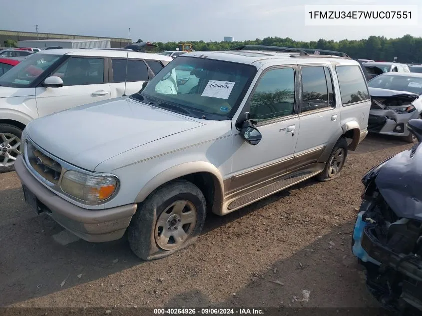 1998 Ford Explorer Eddie Bauer/Limited/Xl/Xlt VIN: 1FMZU34E7WUC07551 Lot: 40264926