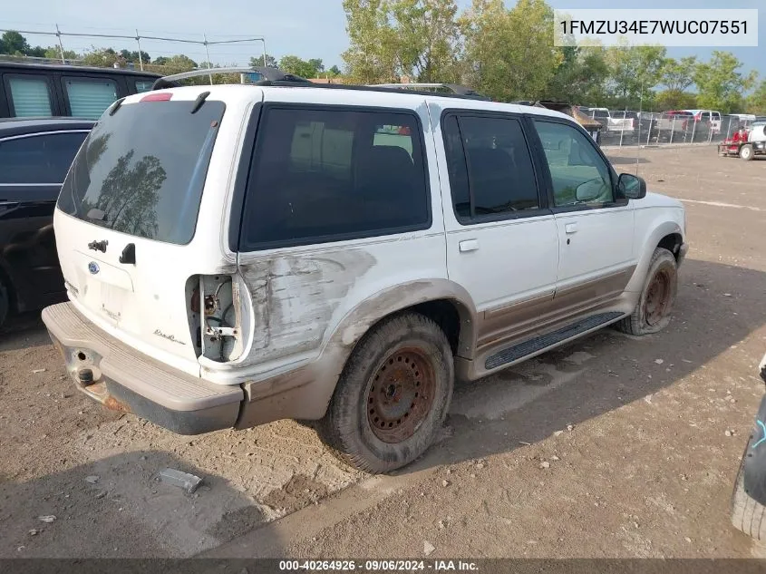 1998 Ford Explorer Eddie Bauer/Limited/Xl/Xlt VIN: 1FMZU34E7WUC07551 Lot: 40264926