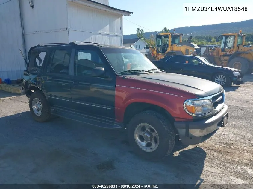 1998 Ford Explorer VIN: 1FMZU34E4WUA18548 Lot: 40296833