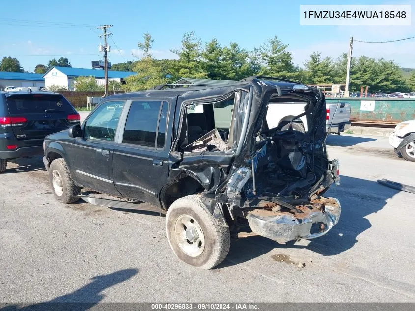 1998 Ford Explorer VIN: 1FMZU34E4WUA18548 Lot: 40296833