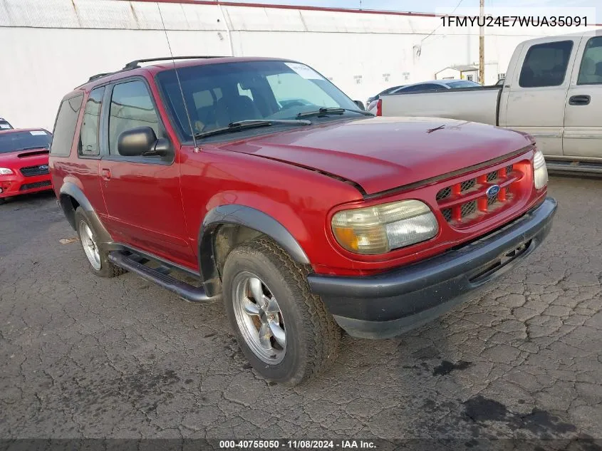 1998 Ford Explorer Sport VIN: 1FMYU24E7WUA35091 Lot: 40755050