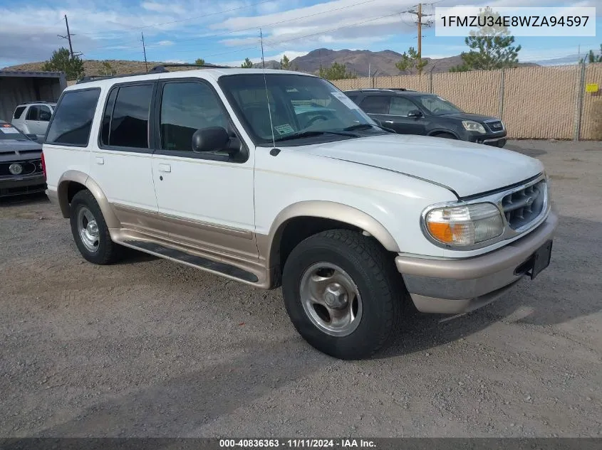 1998 Ford Explorer VIN: 1FMZU34E8WZA94597 Lot: 40836363