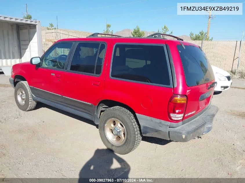 1999 Ford Explorer Eddie Bauer/Limited/Xlt VIN: 1FMZU34E9XZB49219 Lot: 39827963