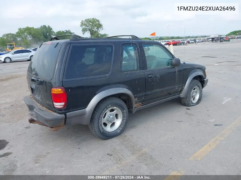 1999 Ford Explorer Sport VIN: 1FMZU24E2XUA26496 Lot: 39949211