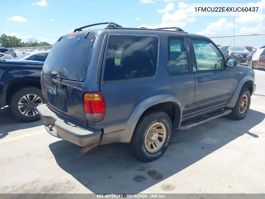 1999 Ford Explorer Sport VIN: 1FMCU22E4XUC60437 Lot: 40120241