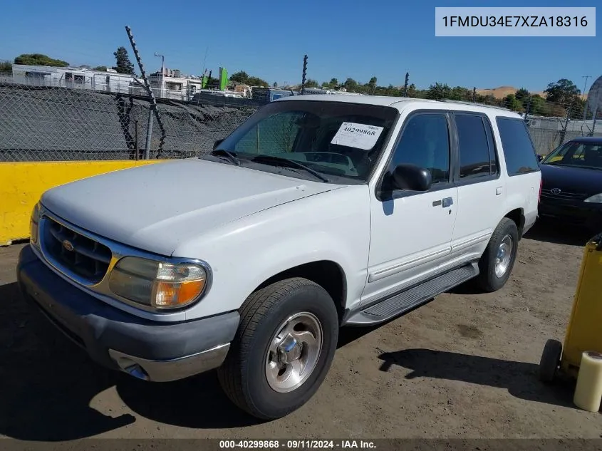 1999 Ford Explorer Eddie Bauer/Limited/Xlt VIN: 1FMDU34E7XZA18316 Lot: 40299868