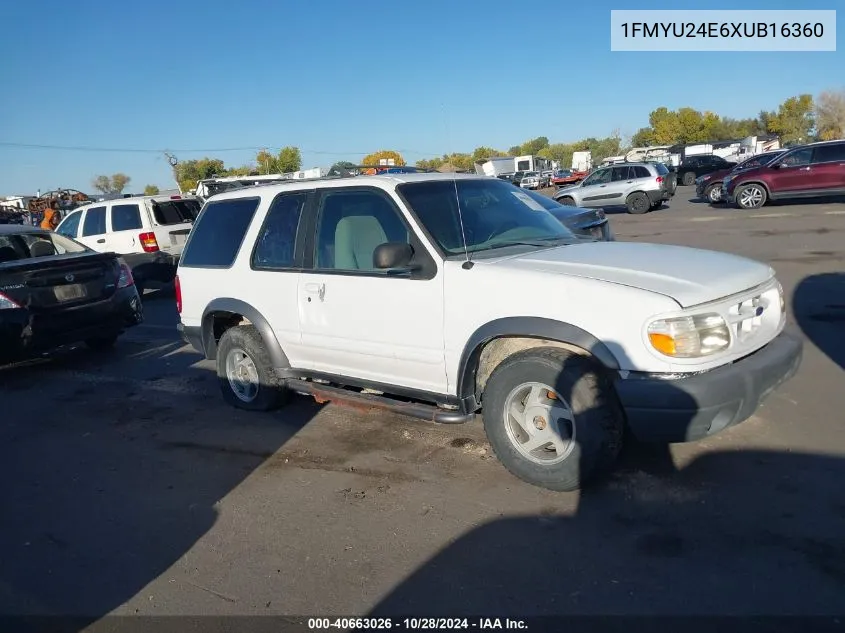 1999 Ford Explorer Sport VIN: 1FMYU24E6XUB16360 Lot: 40663026