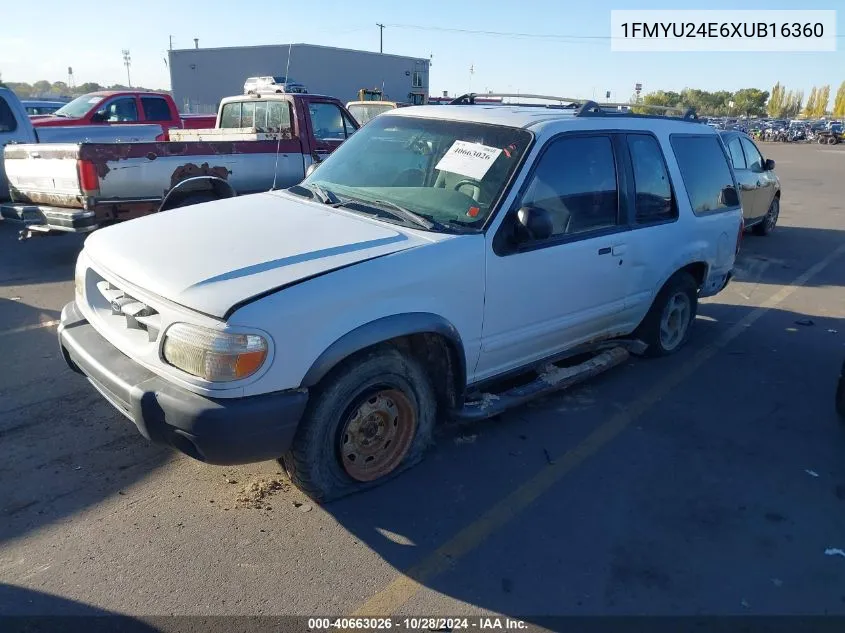 1999 Ford Explorer Sport VIN: 1FMYU24E6XUB16360 Lot: 40663026