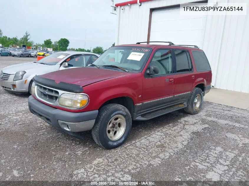 2000 Ford Explorer Xlt VIN: 1FMZU83P9YZA65144 Lot: 39357280