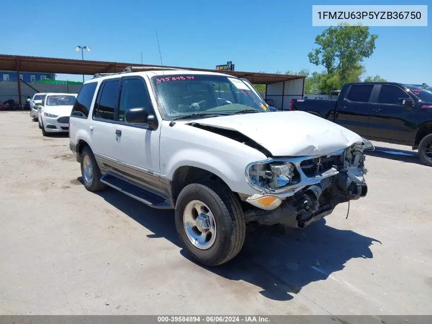 2000 Ford Explorer Xlt VIN: 1FMZU63P5YZB36750 Lot: 39584894