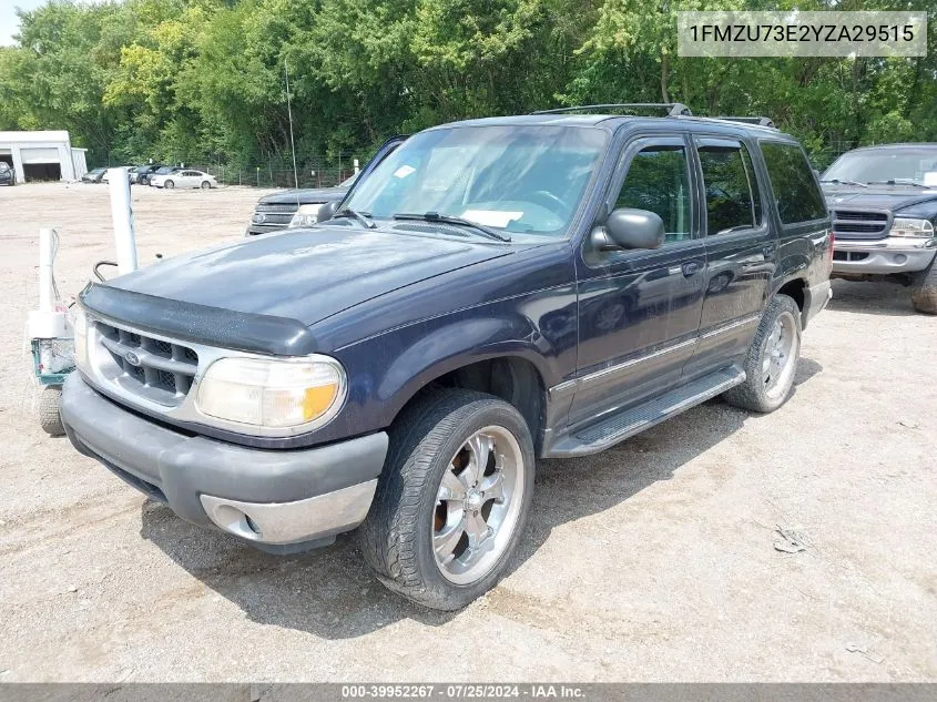 2000 Ford Explorer Xlt VIN: 1FMZU73E2YZA29515 Lot: 39952267