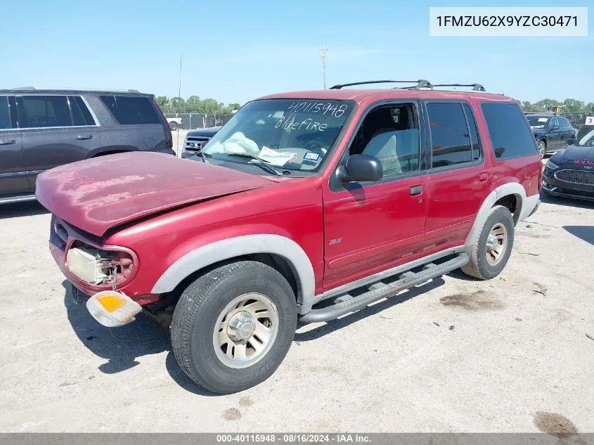 2000 Ford Explorer Xls VIN: 1FMZU62X9YZC30471 Lot: 40115948