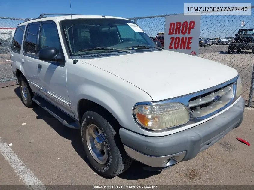 2000 Ford Explorer Xlt VIN: 1FMZU73E6YZA77440 Lot: 40122150