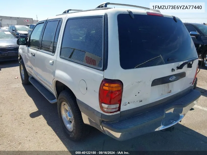 2000 Ford Explorer Xlt VIN: 1FMZU73E6YZA77440 Lot: 40122150