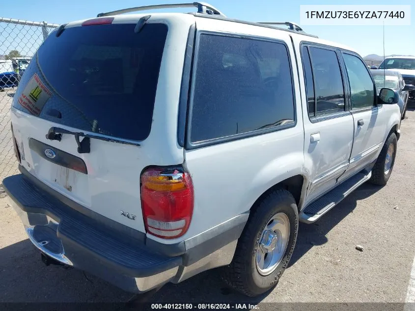 2000 Ford Explorer Xlt VIN: 1FMZU73E6YZA77440 Lot: 40122150