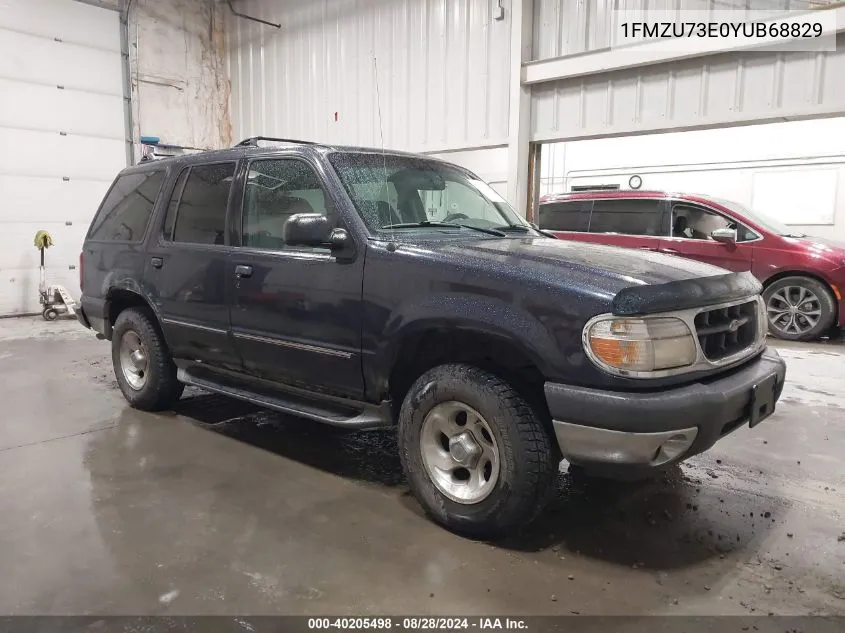 2000 Ford Explorer Xlt VIN: 1FMZU73E0YUB68829 Lot: 40205498