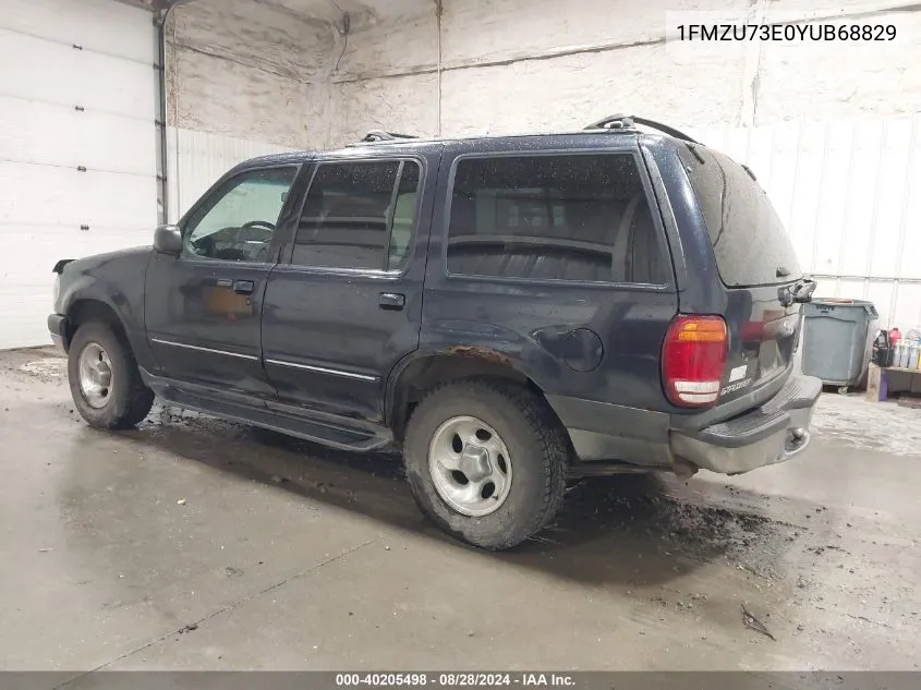 2000 Ford Explorer Xlt VIN: 1FMZU73E0YUB68829 Lot: 40205498