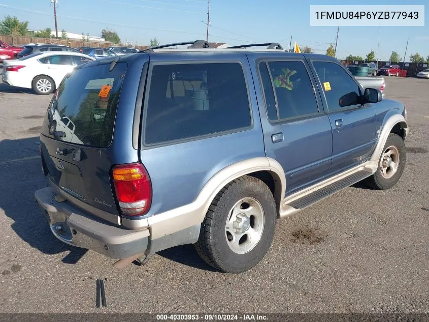 2000 Ford Explorer Eddie Bauer VIN: 1FMDU84P6YZB77943 Lot: 40303953