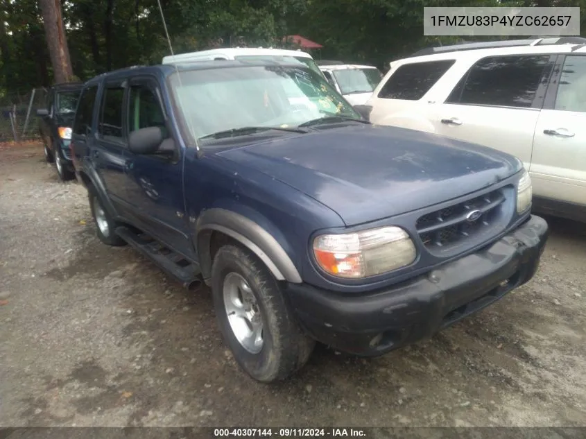 2000 Ford Explorer Xlt VIN: 1FMZU83P4YZC62657 Lot: 40307144