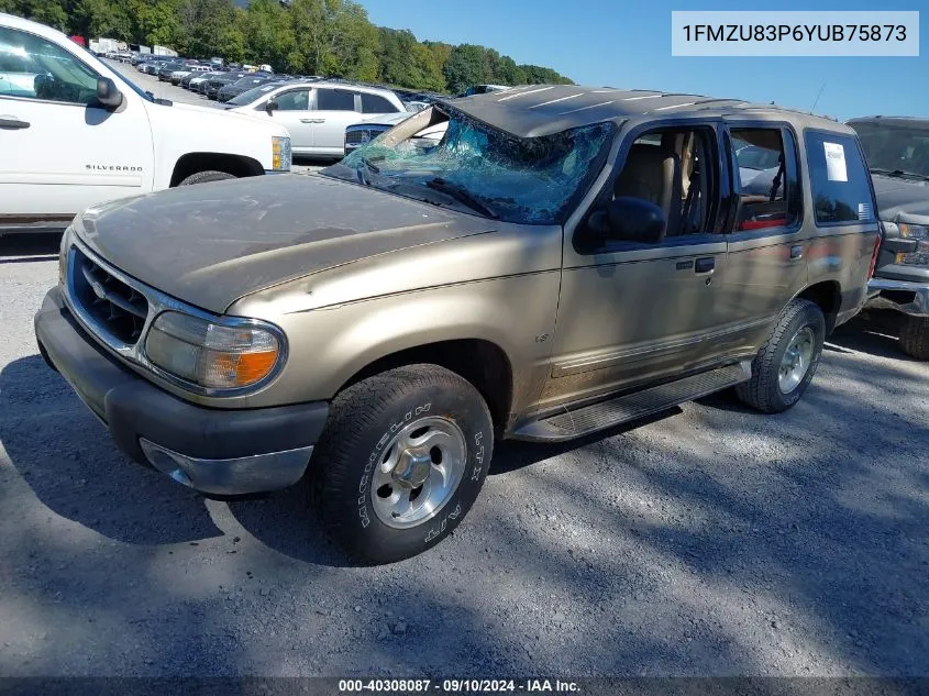 2000 Ford Explorer Xlt VIN: 1FMZU83P6YUB75873 Lot: 40308087