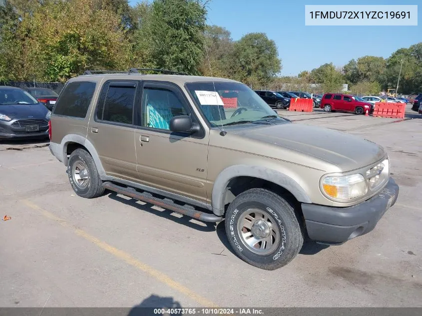 2000 Ford Explorer Xls VIN: 1FMDU72X1YZC19691 Lot: 40573765