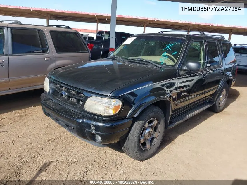 2000 Ford Explorer Limited VIN: 1FMDU85P7YZA27984 Lot: 40720883