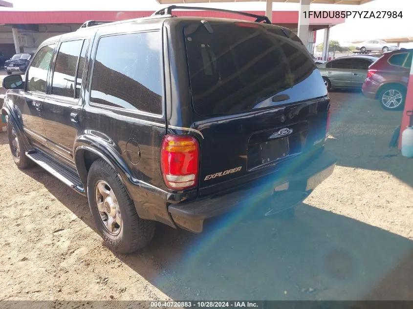 2000 Ford Explorer Limited VIN: 1FMDU85P7YZA27984 Lot: 40720883