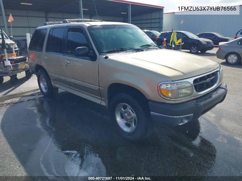 2000 Ford Explorer Xlt VIN: 1FMZU63X7YUB76566 Lot: 40721687