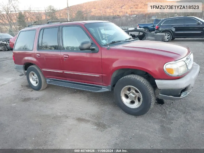 2000 Ford Explorer Xlt VIN: 1FMZU73E1YZA18523 Lot: 40749026