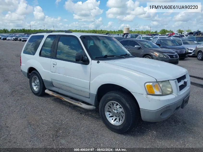 1FMYU60E61UA90220 2001 Ford Explorer Sport