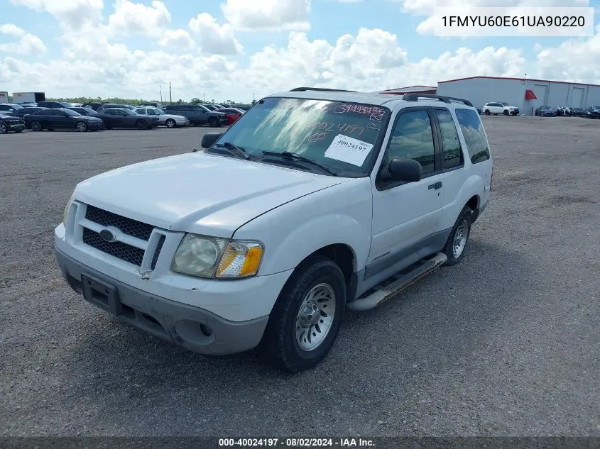 2001 Ford Explorer Sport VIN: 1FMYU60E61UA90220 Lot: 40024197